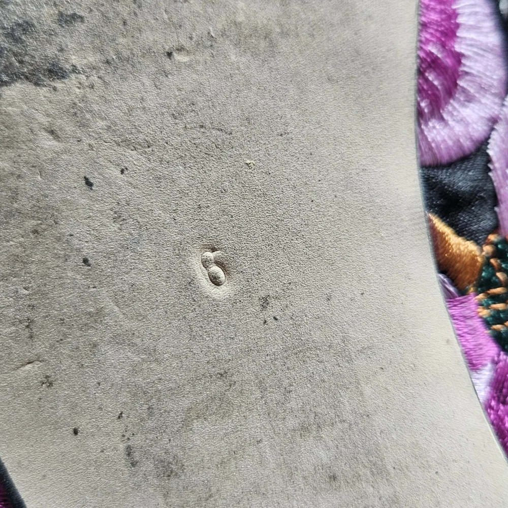 Jeffrey Campbell Mules Size 6 Purple Ravis Embroidered Floral - Picture 10 of 10